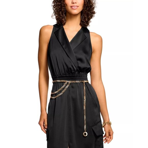465$ Ramy Brook Notch Lapel Front Slit Nikia Party Dress Women's Size XS Black - Picture 3 of 3